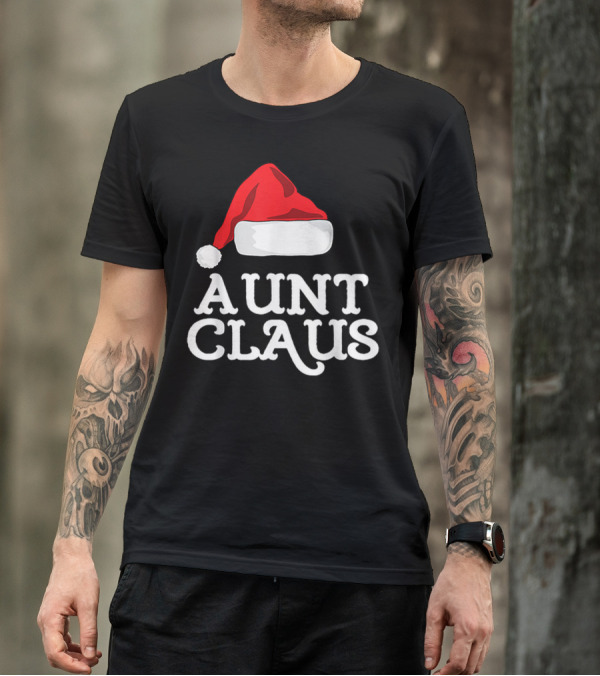 Aunt Claus Christmas Santa Hat Family Group T-Shirt