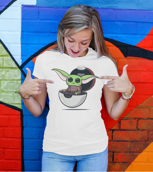Baby Yoda Grogu In Pokéball Crossover T-Shirt