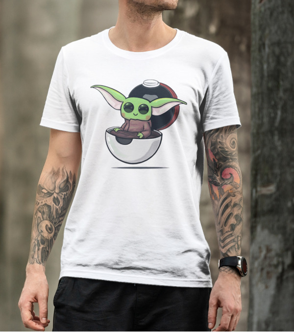 Baby Yoda Grogu In Pokéball Crossover T-Shirt