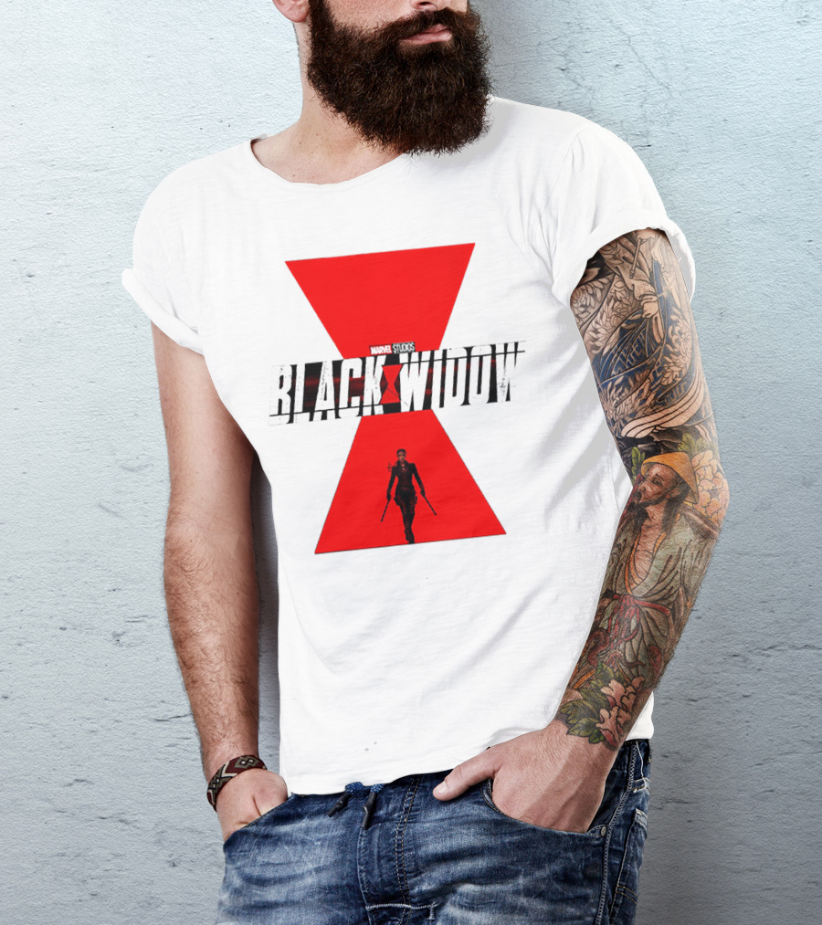 Marvel Studios Black Widow Scarlett Johansson Red Hourglass T-Shirt