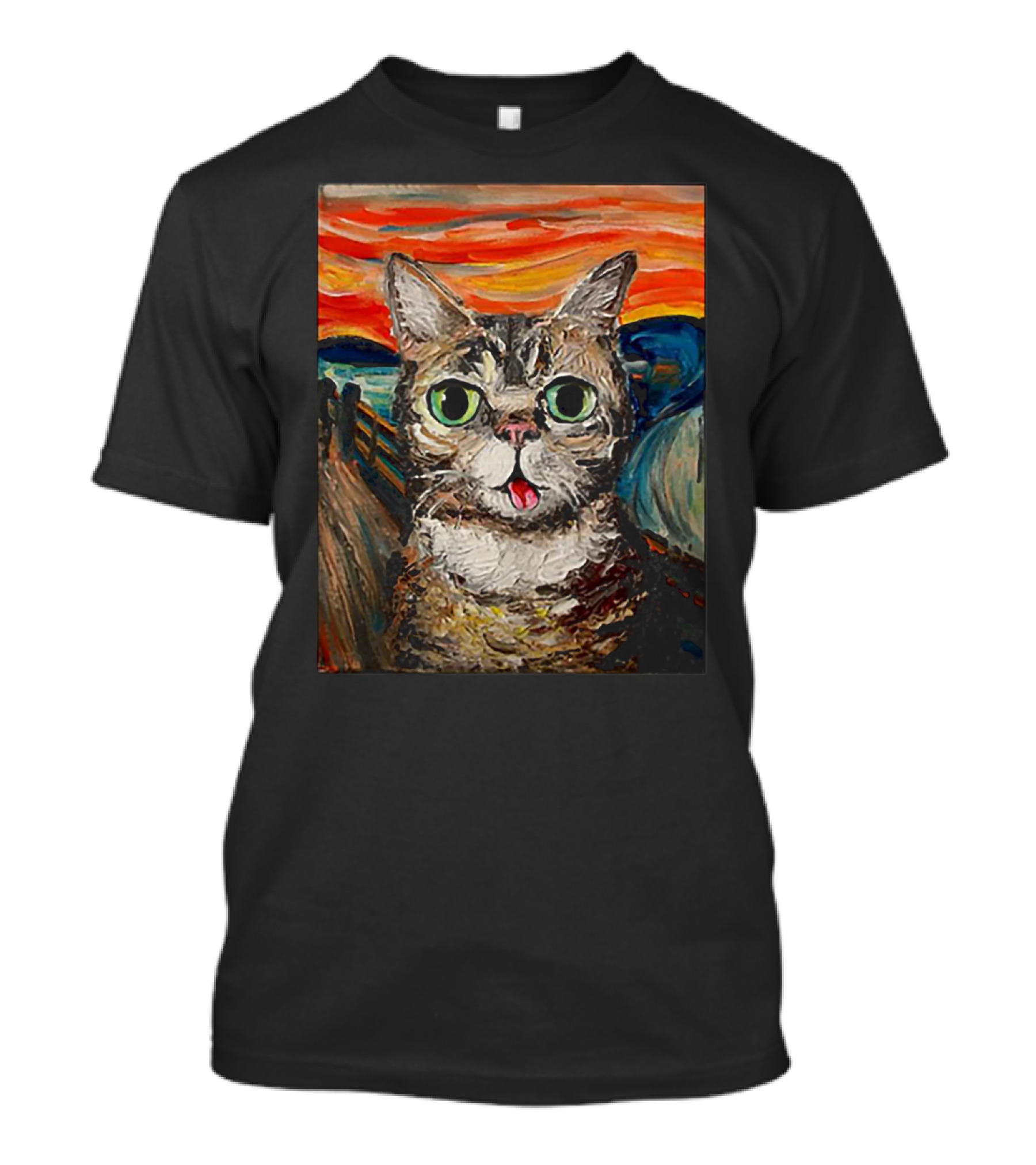 Lil Bub Cat The Scream Vincent Van Gogh T-Shirt