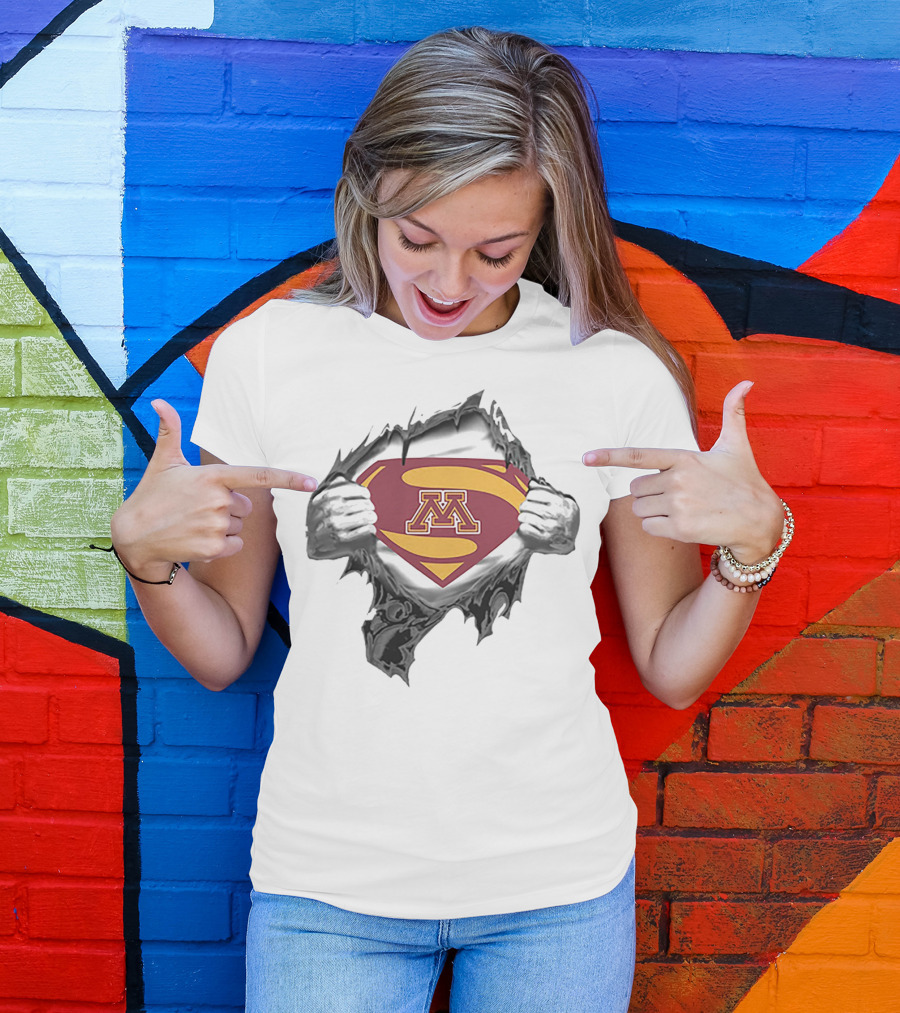 Minnesota Golden Gophers Superhero Symbol Inside Reveal T-Shirt
