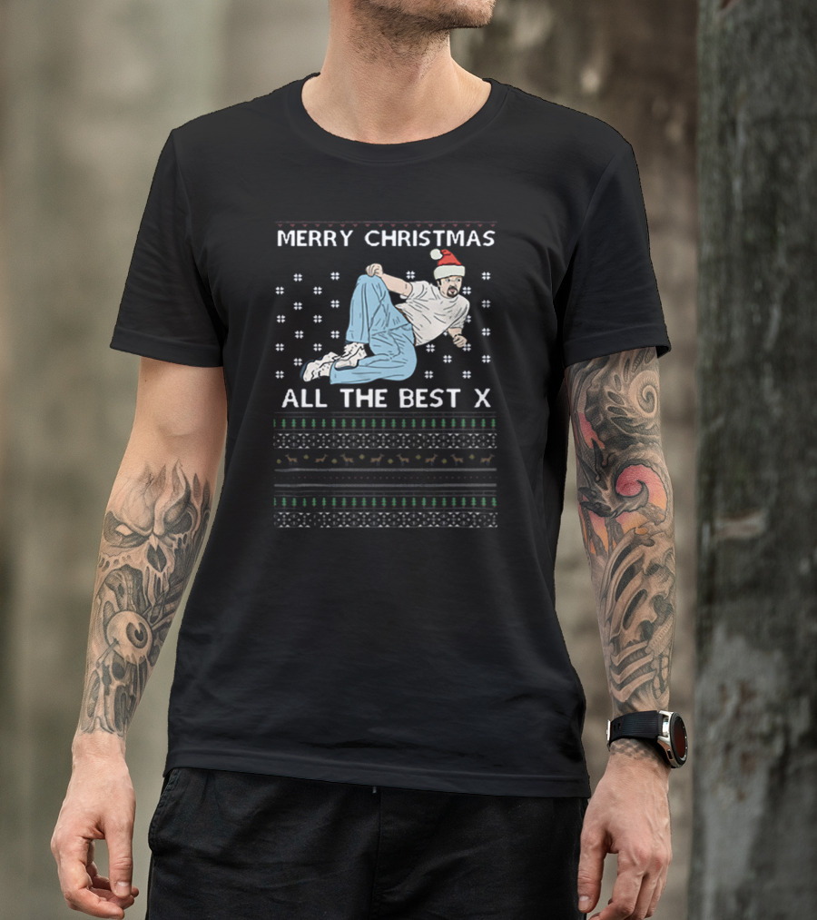 Merry Christmas All The Best X David Brent Festive Dance Santa Hat T-Shirt
