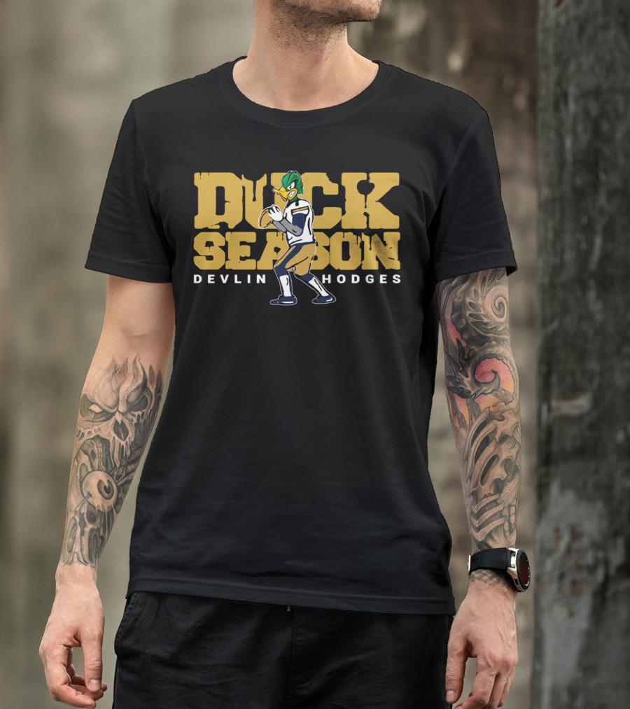 Duck Season Devlin Hodges Quarterback Cartoon Football T-Shirt