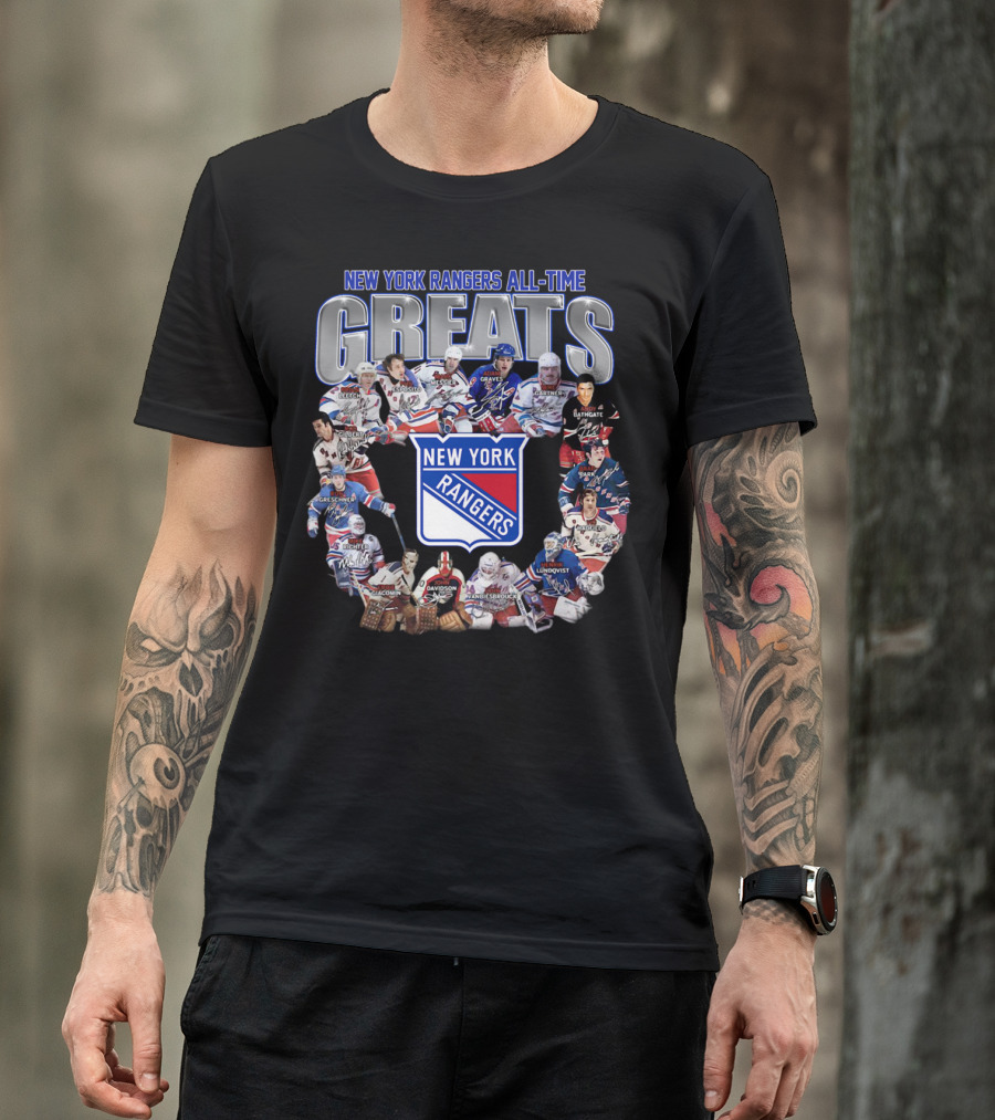 New York Rangers All-Time Greats Legends And Signatures T-Shirt