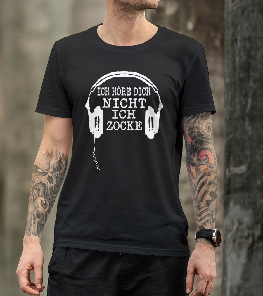 Ich Höre Dich Nicht Ich Zocke Headphones Gamer T-Shirt