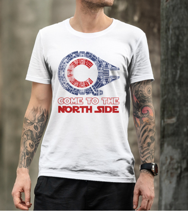 Come To The North Side Star Wars Millennium Falcon Chicago Cubs T-Shirt