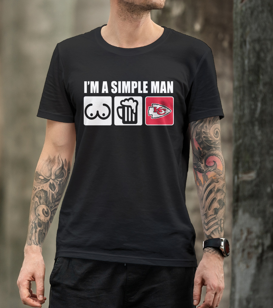 CHIEFS I'M A SIMPLE MAN BEER AND LOGO ICONS T-Shirt