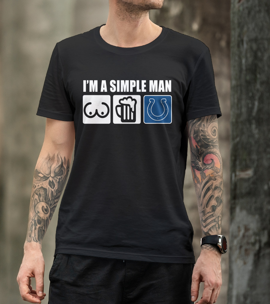 I'M A SIMPLE MAN BEER COLTS HORSESHOE T-Shirt