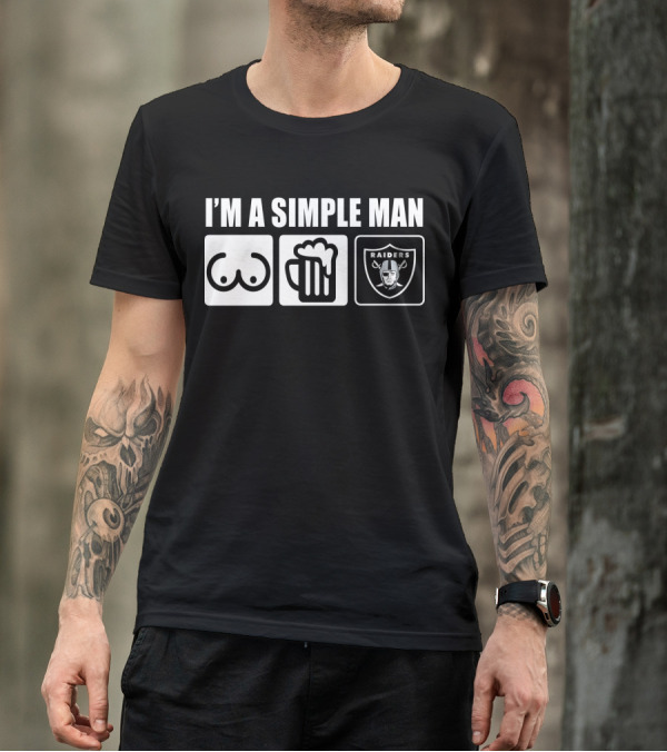 I'm A Simple Man Raiders Beer And Chest Icons T-Shirt