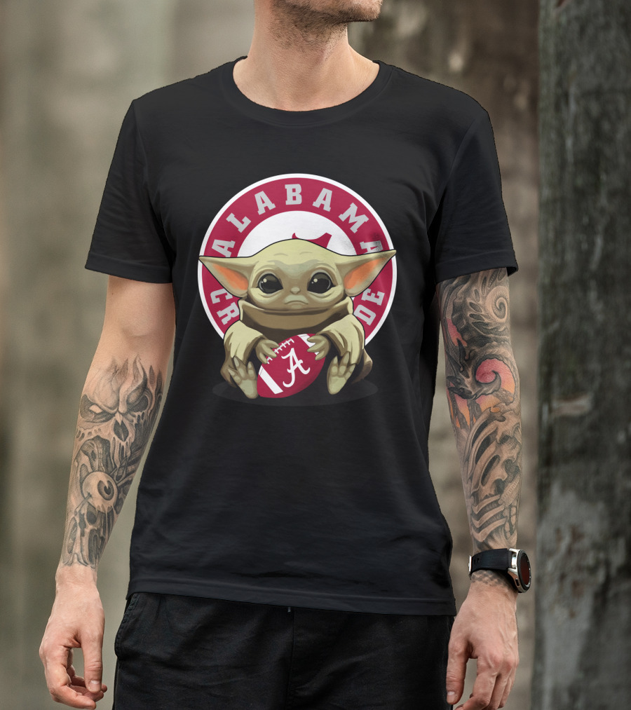 Yoda Baby Alabama Crimson Tide Football T-Shirt