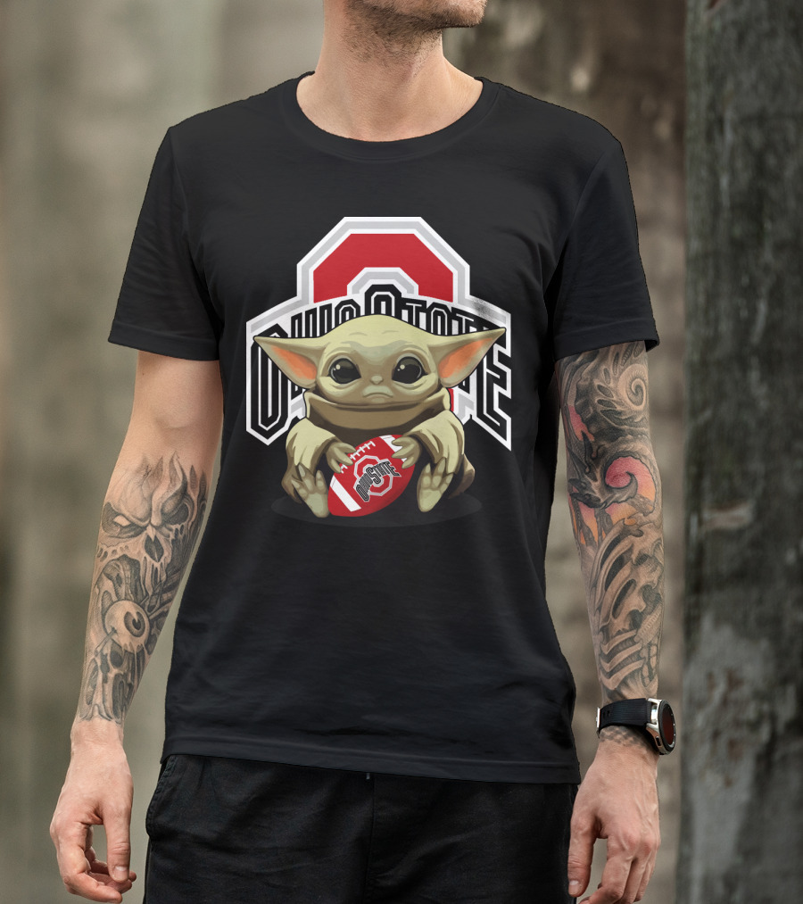 Ohio State Baby Yoda Football T-Shirt