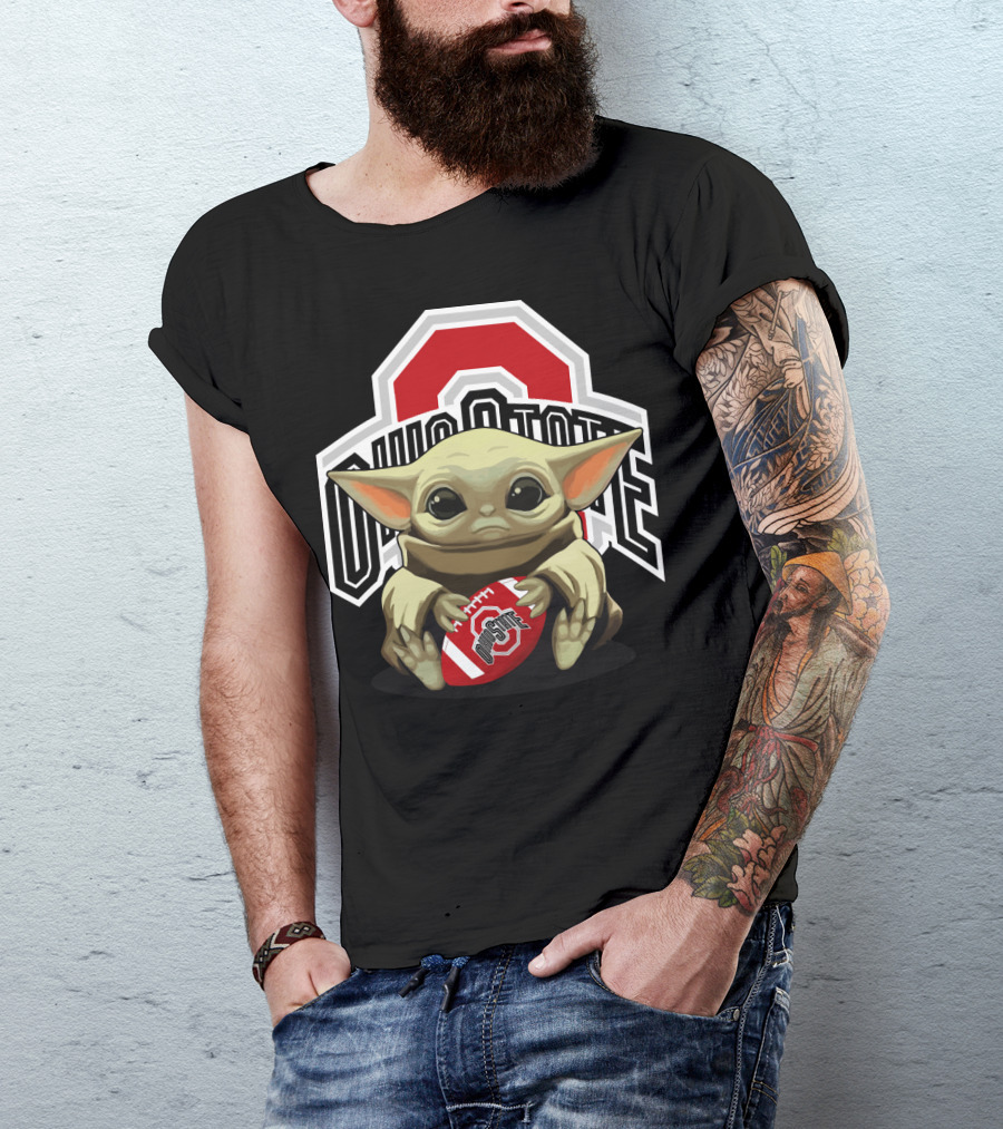 Ohio State Baby Yoda Football T-Shirt