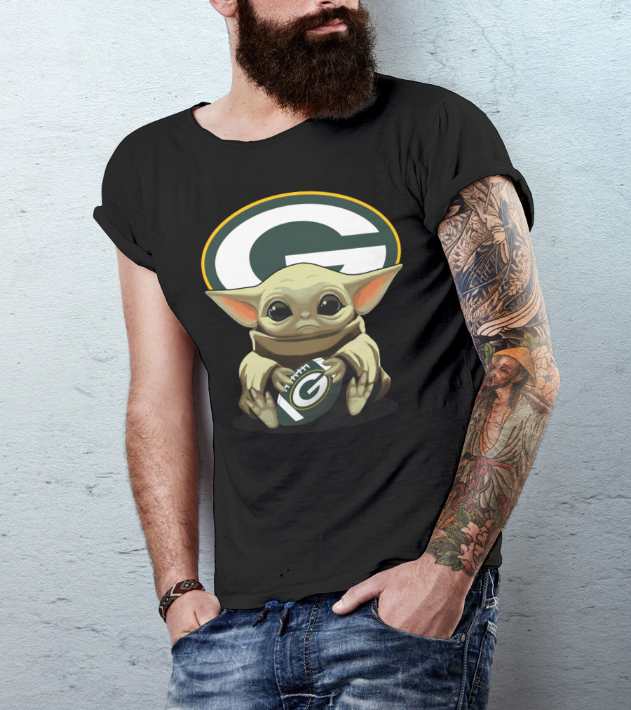 Yoda Baby Green Bay Packers Football T-Shirt