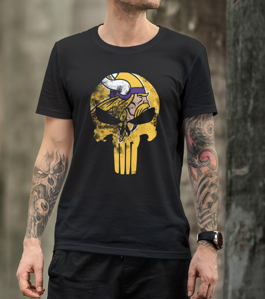 Vikings Skull Punisher Crossover T-Shirt