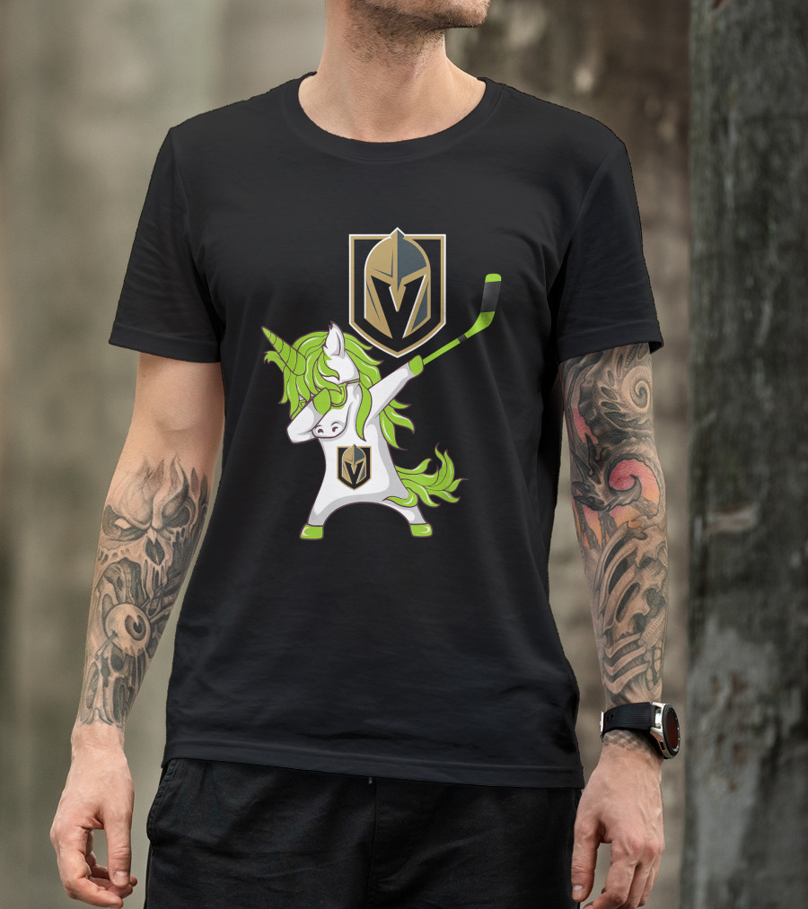 St Patrick Day Dabbing Unicorn Vegas Golden Knights Hockey T-Shirt