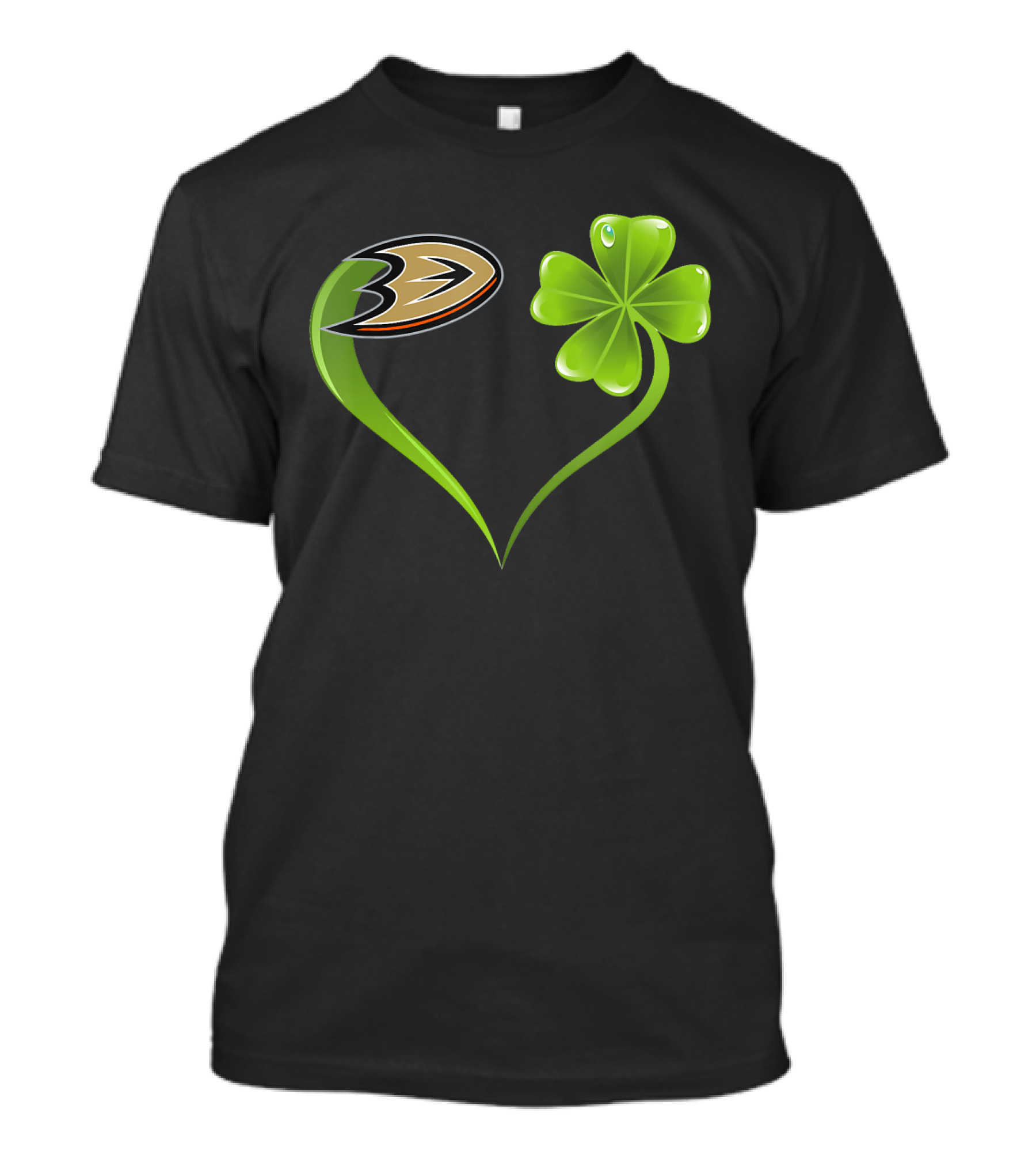 St Patrick's Day Anaheim Ducks Shamrock Heart T-Shirt