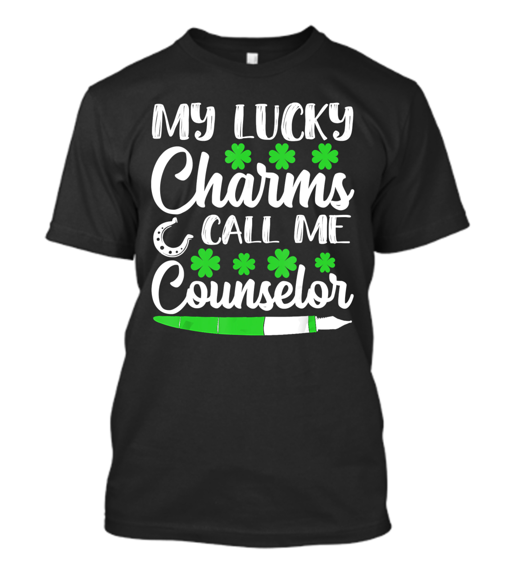 My Lucky Charms Call Me Counselor St Patricks Shamrocks Horseshoe T-Shirt