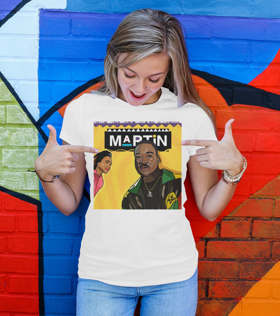 Wassup Like Martin Tribute Yellow Art With Icons T-Shirt