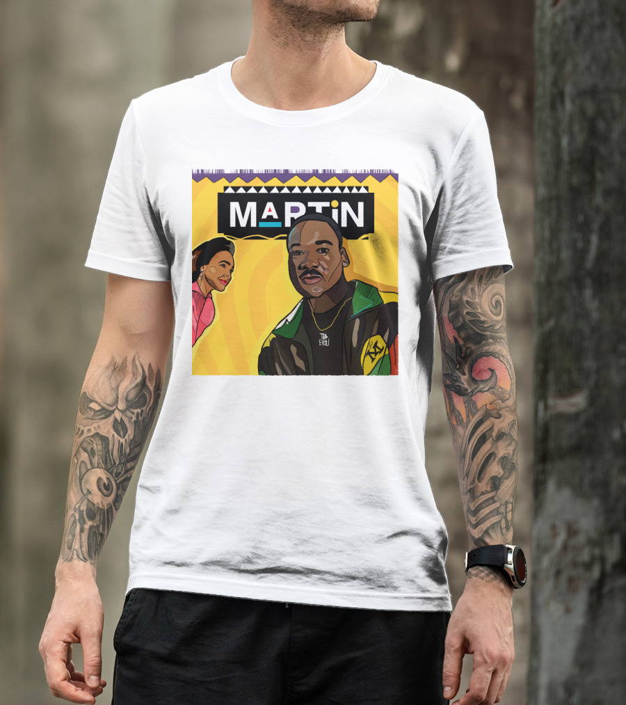 Wassup Like Martin Tribute Yellow Art With Icons T-Shirt