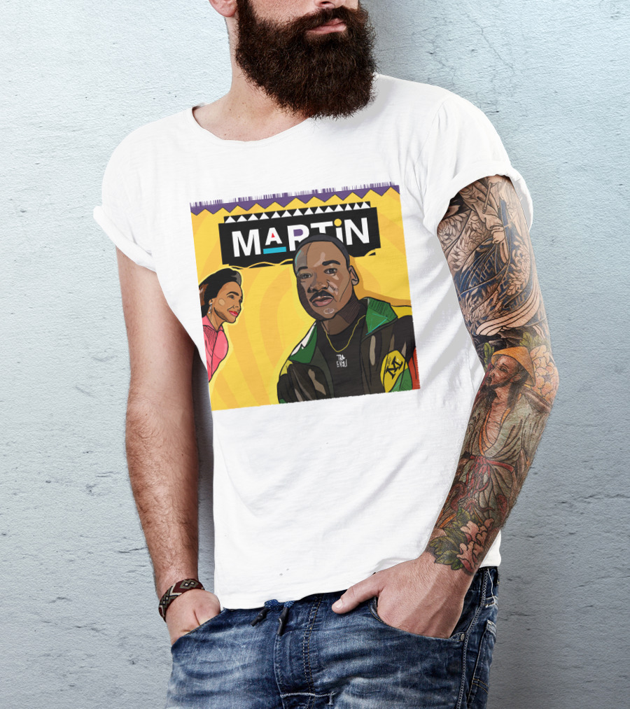 Wassup Like Martin Tribute Yellow Art With Icons T-Shirt