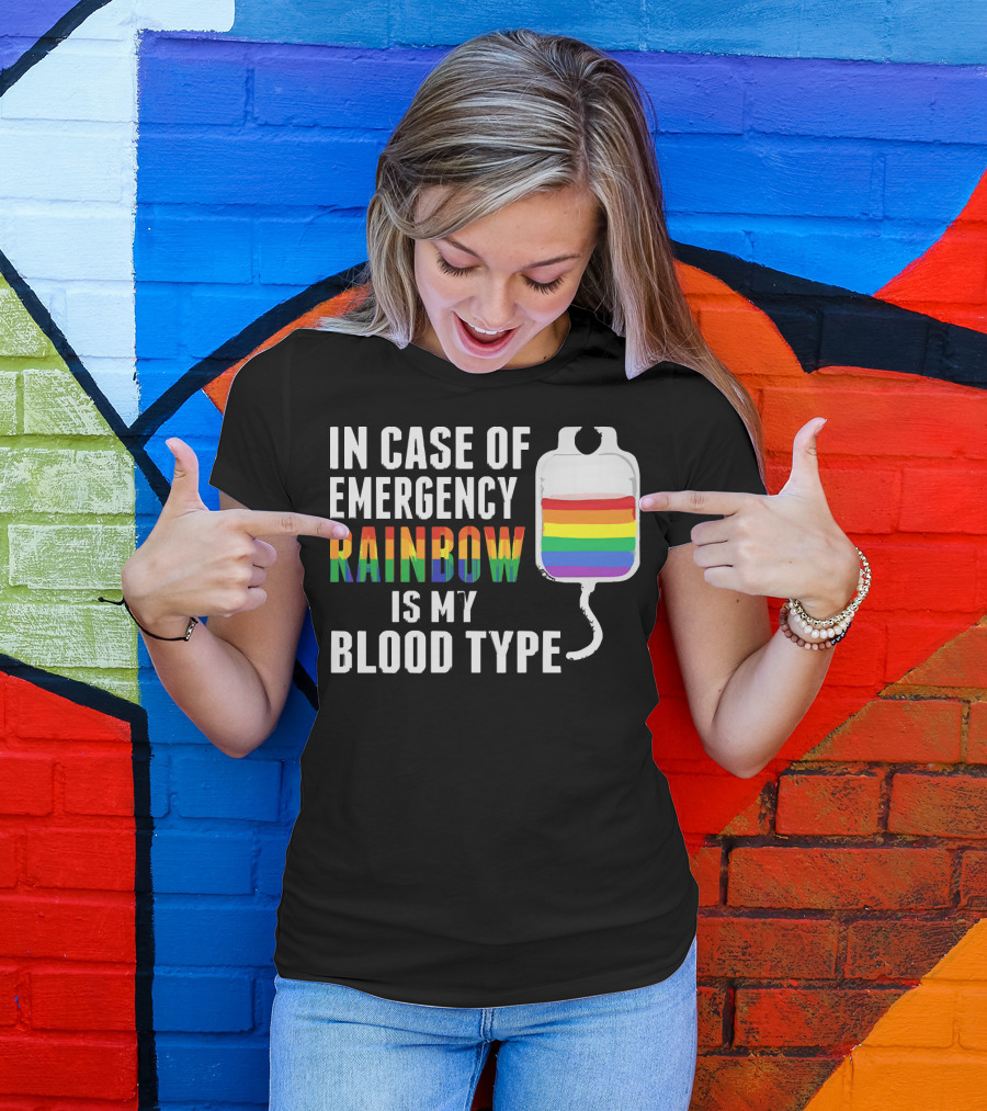 In Case Of Emergency Rainbow Blood Type Bag T-Shirt