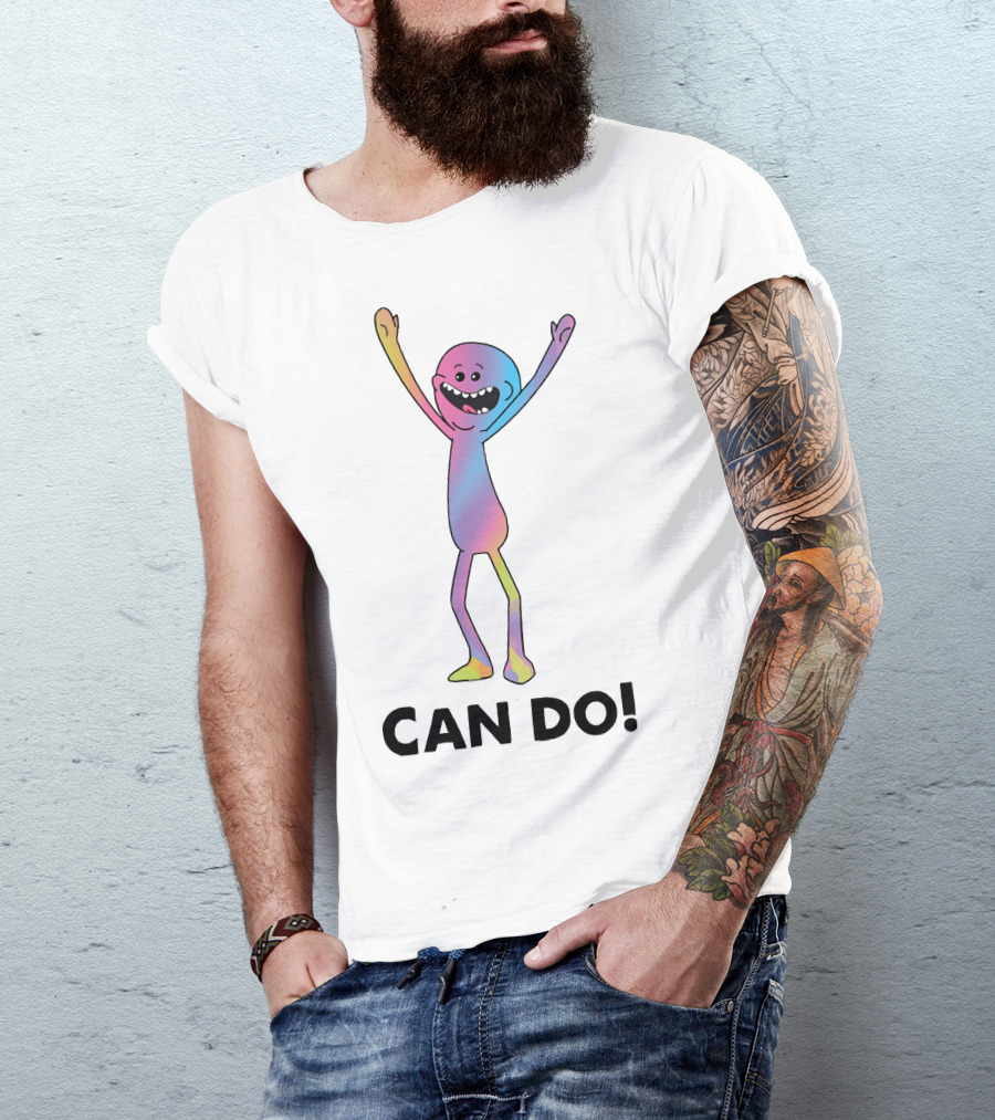 Mr Meeseeks Can Do Rainbow Pose Enthusiastic Character T-Shirt