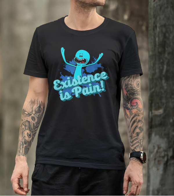 Mr. Meeseeks Existence Is Pain Blue Paint T-Shirt