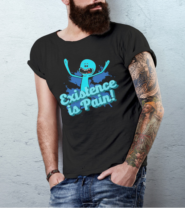 Mr. Meeseeks Existence Is Pain Blue Paint T-Shirt