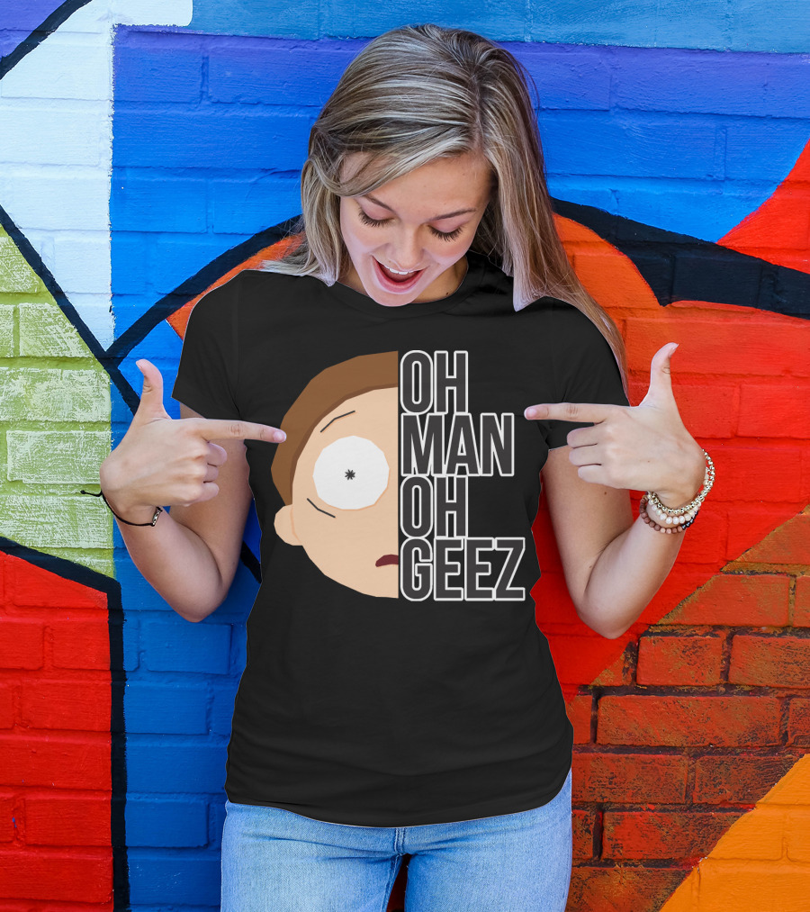 Oh Man Oh Geez Morty Split Face T-Shirt