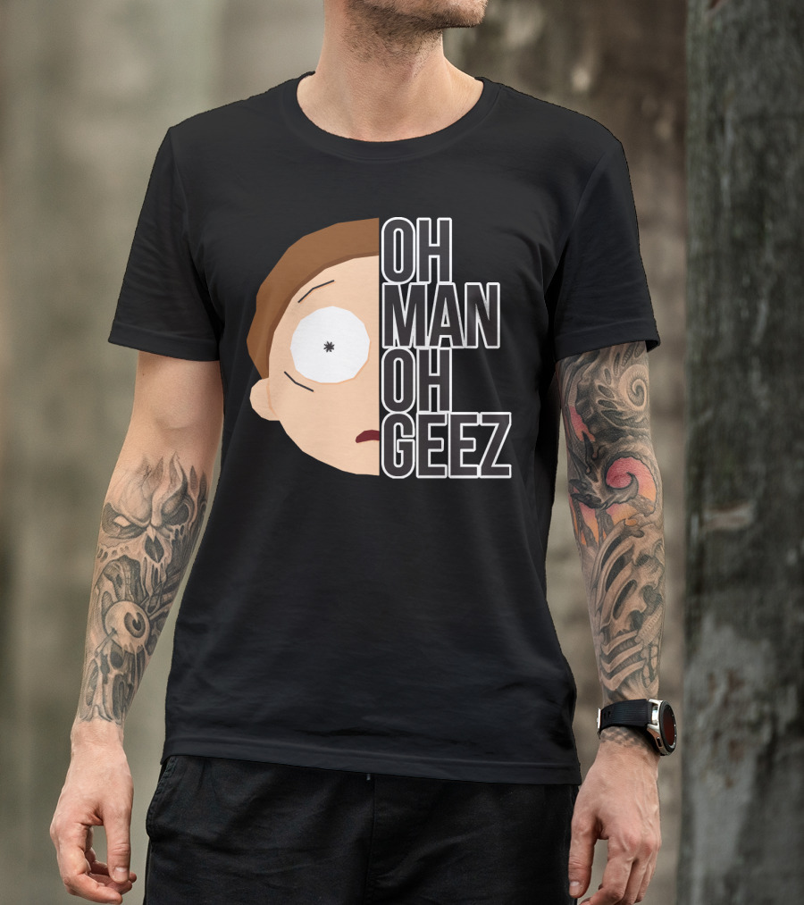 Oh Man Oh Geez Morty Split Face T-Shirt