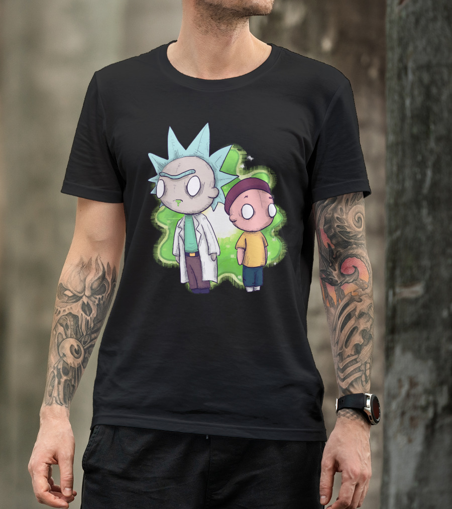 Plushie Rick And Morty Portal Background T-Shirt