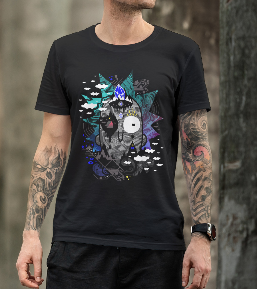 Rick Wrecked Trippy Psychedelic Crystal Vision T-Shirt