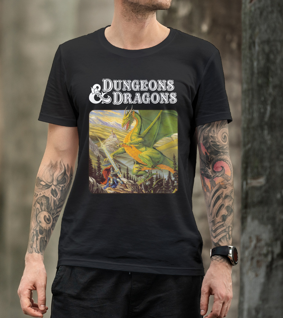 Dungeons And Dragons Dragon Battle Scene T-Shirt