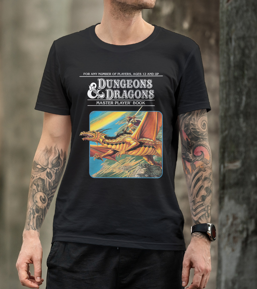 Dungeons And Dragons Master Player Book Vintage Dragon Rider Adventure T-Shirt