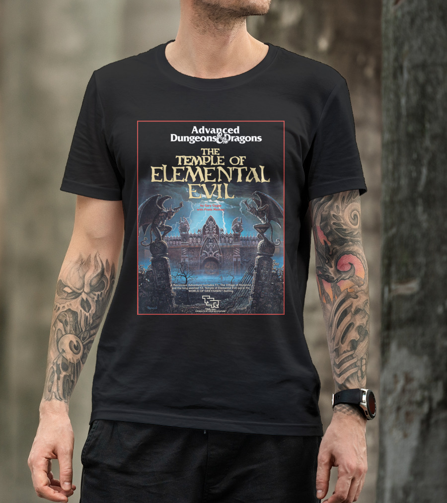 Advanced Dungeons And Dragons The Temple Of Elemental Evil By Gary Gygax With Frank Mentzer TSR World Of Greyhawk Setting T-Shirt