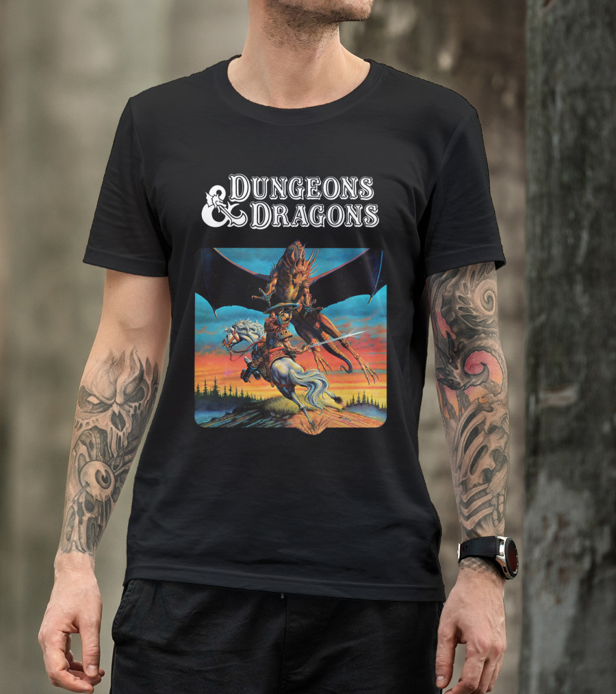 Dungeons And Dragons Epic Dragon Battle Scene T-Shirt