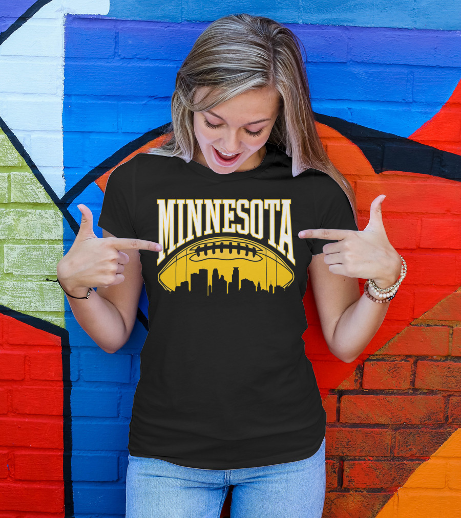 Minnesota Football Skyline Vintage Viking MN T-Shirt