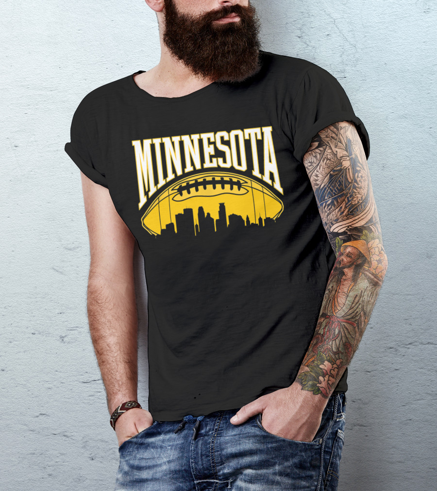 Minnesota Football Skyline Vintage Viking MN T-Shirt