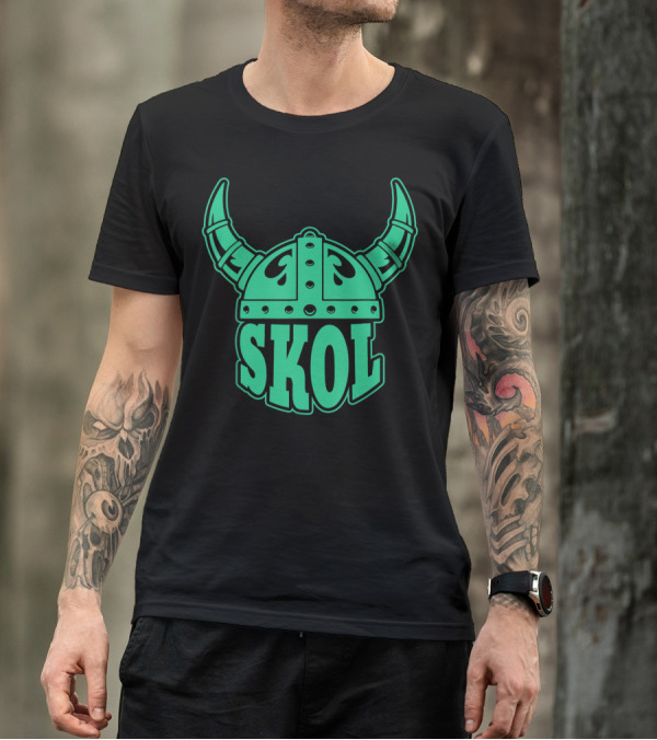 Skol Viking Helmet Nordic Symbols Vikings T-Shirt
