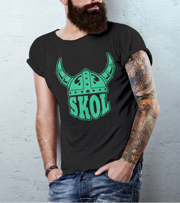 Skol Viking Helmet Nordic Symbols Vikings T-Shirt