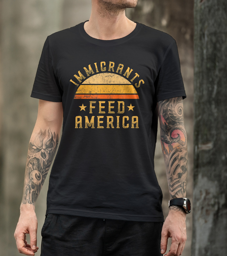Immigrants Feed America Vintage Sunset Support T-Shirt