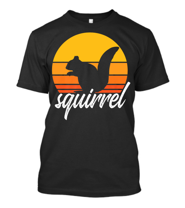 Squirrel Silhouette Against Sunset Vintage Animal Lover T-Shirt