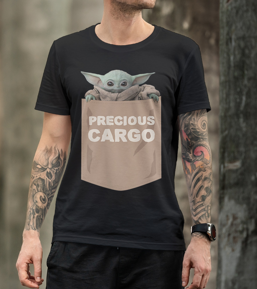 The Child Precious Cargo Pocket Yoda Mandalorian Star Wars Merchandise T-Shirt