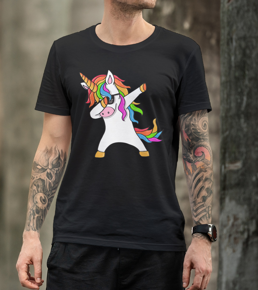Rainbow Dabbing Unicorn Dab Unicorn T-Shirt