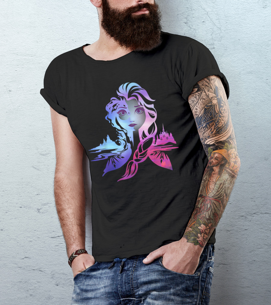 Gradient Frozen Princess Castle T-Shirt