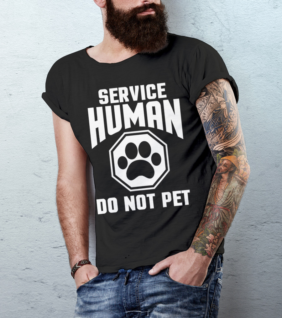 Service Human Do Not Pet Paw Prints T-Shirt