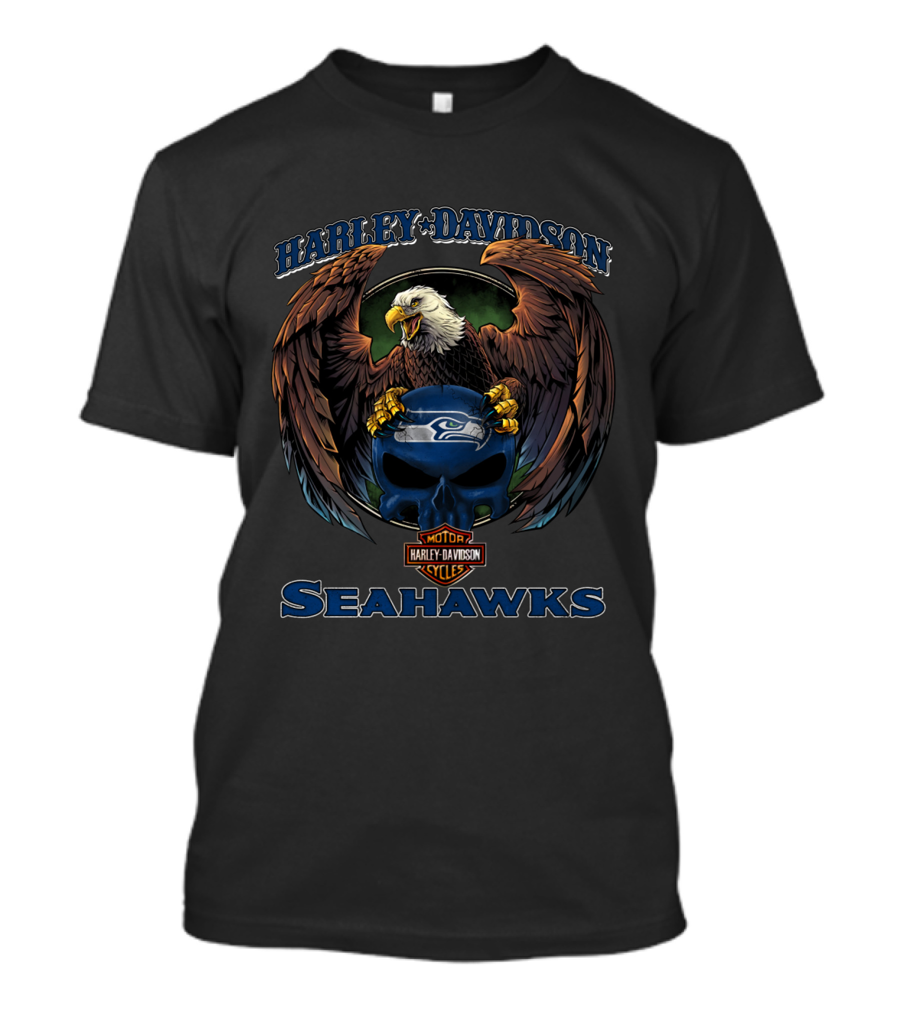 Harley Davidson Motor Cycles Seahawks T-Shirt