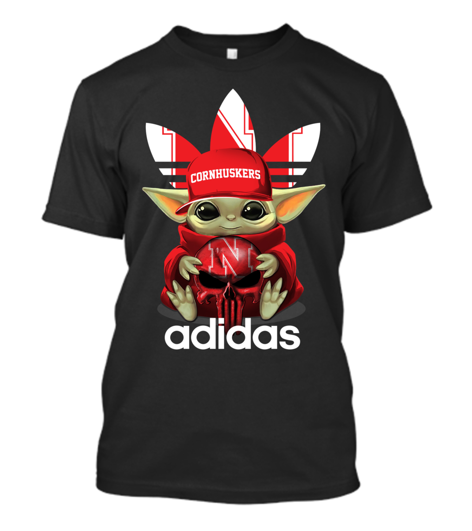 Cornhuskers Nebraska Baby Yoda T-Shirt