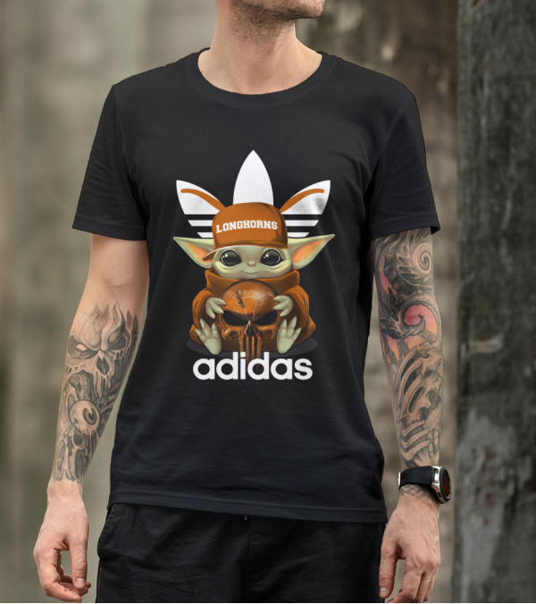 Longhorns Baby Yoda Skull T-Shirt